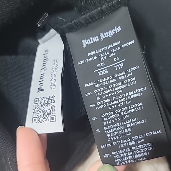 🅴 $630 Palm Angels Miami Logo Off the Shoulder Sweater Sweatshirt - Picture 10 of 12